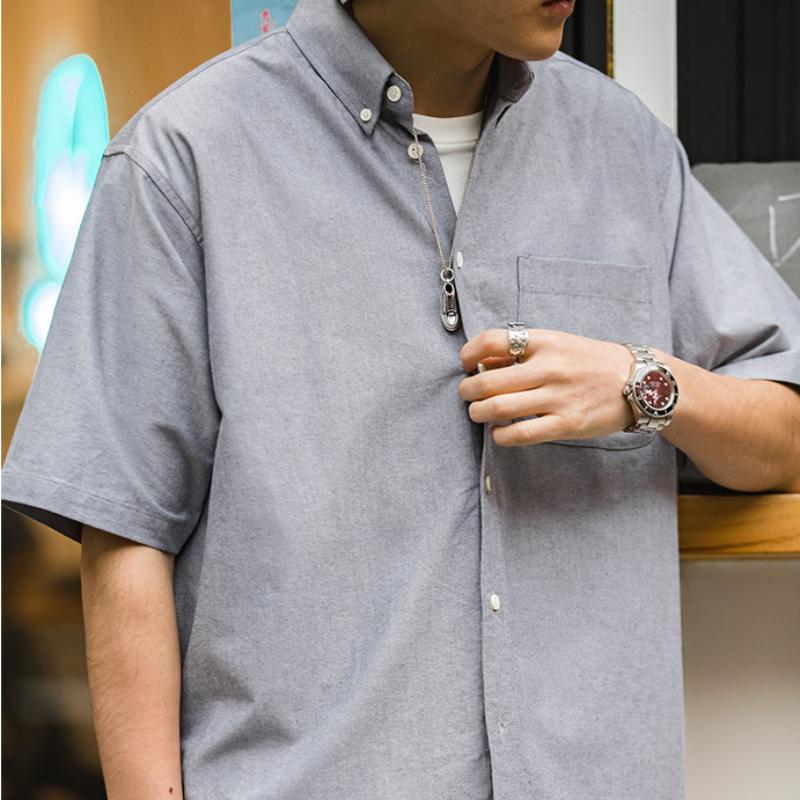 MADEN Men's Retro Oversize Oxford Button-Down Shirt