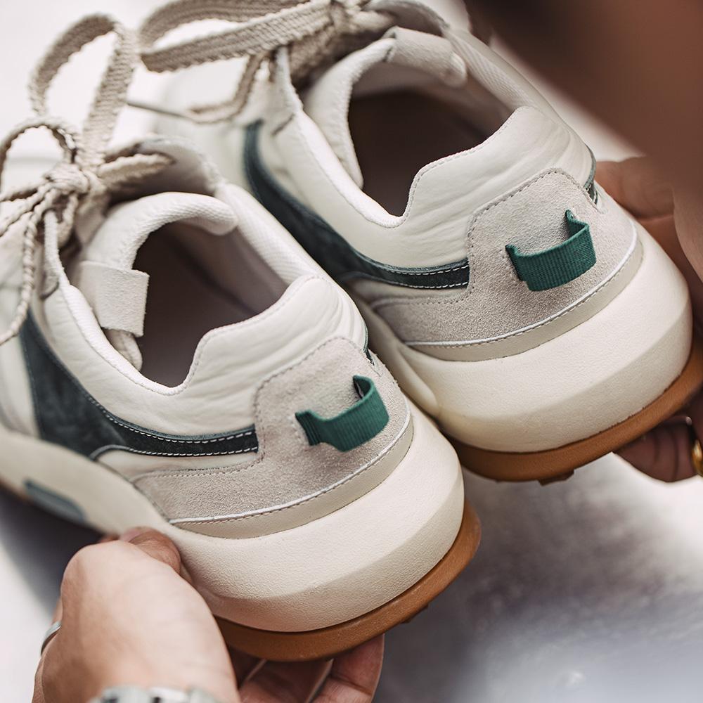 Chaussures de sport basses pour homme MADEN, en daim respirant, polyvalentes et décontractées, style rétro running. 