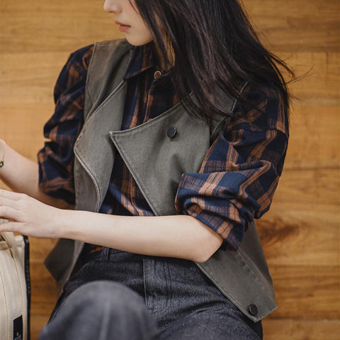 MADEN Damenweste in Grau im Deconstructed-Stil 