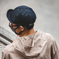 MADEN Retro Denim Baseball Cap mit kurzem Schirm