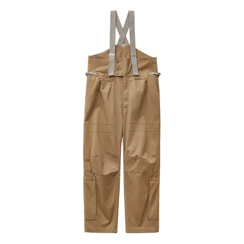 MADEN Retro Khaki Overalls Heavyweight Workwear Bib Pants Multi-Pocket Design Loose fit  Straight Leg Amekaji Casual Fall Outfit