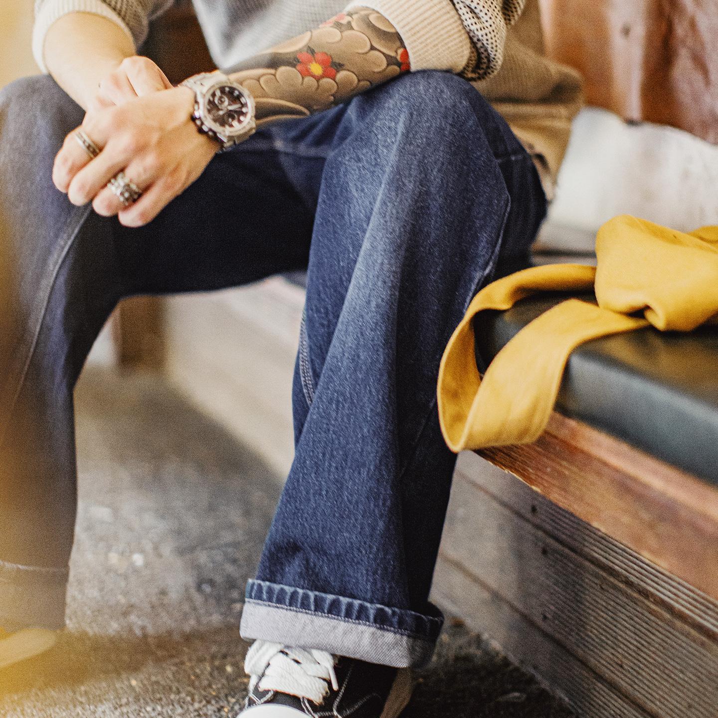 Jeans de trabajo retro MADEN, pantalones casuales de pierna recta