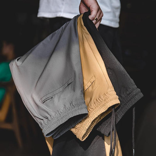 MADEN Herren Elastische Taille Gerade Geschnittene Freizeit-Hosen