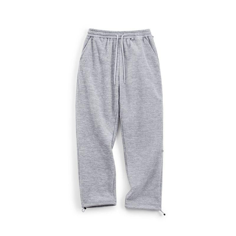 Pantalones de forro polar gris para hombre MADEN – Pantalones de invierno gruesos de pierna recta con cordón ajustable
