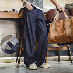 MADEN Herren 15,6oz Selvedge Raw Denim Gerade Jeans
