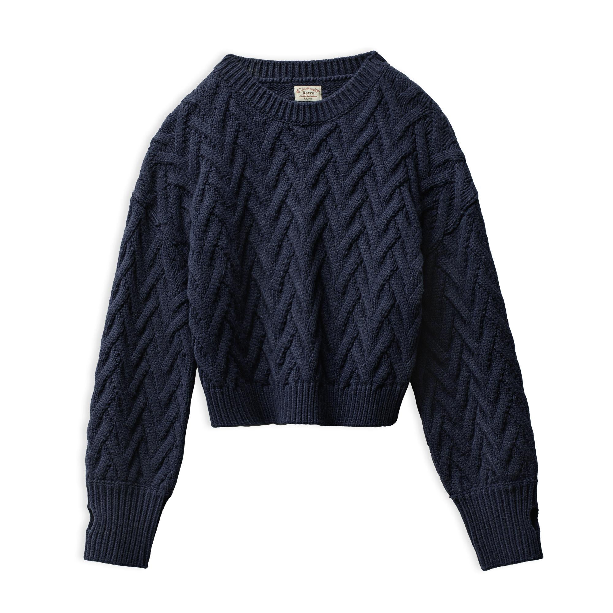 MADEN Damen Zopfstrick Pullover