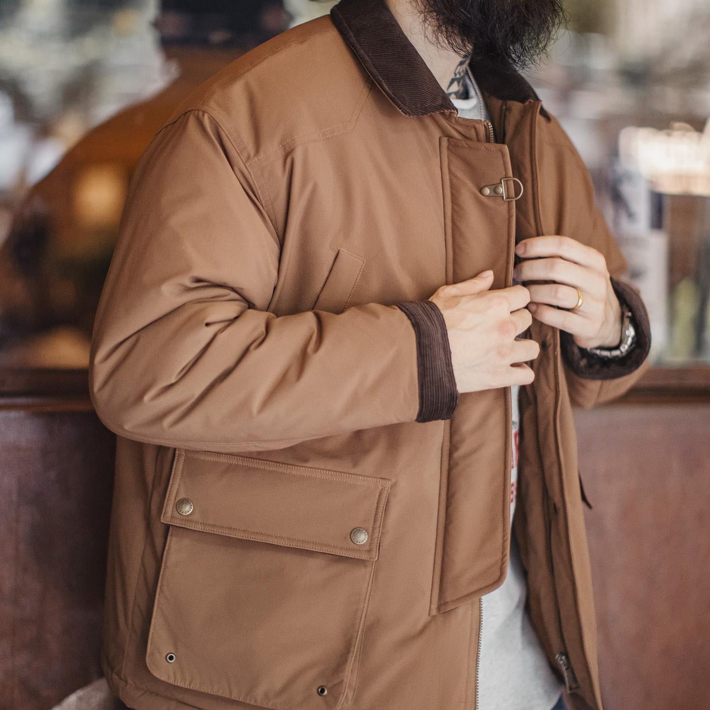 MADEN Corduroy Patchwork Padded Hunting Jacket