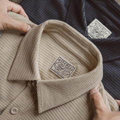 MADEN Herren Retro Corngrain Kariertes Button-Down Hemd