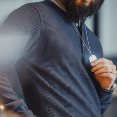 MADEN Slim Fit Waffelstrick Henley Langarmshirt