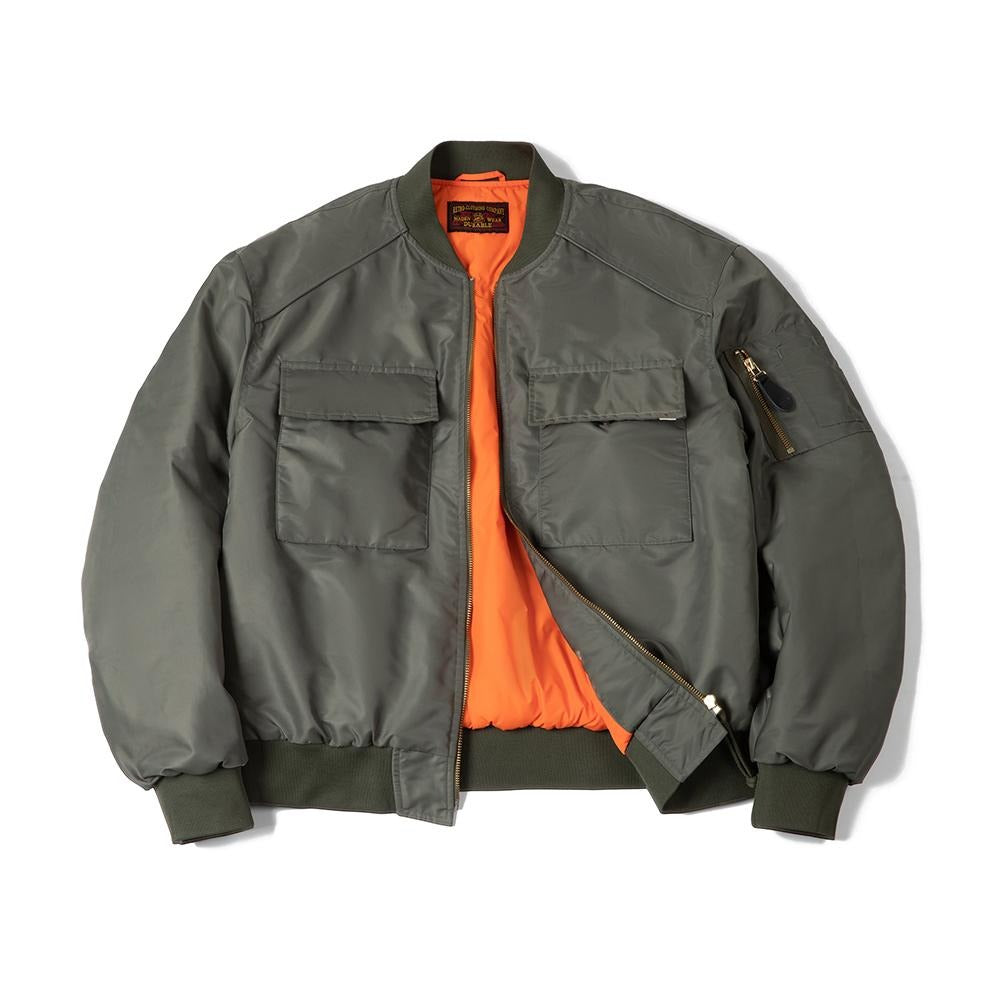 MADEN Herren Klassische Flieger Nylon MA-1 Bomberjacke