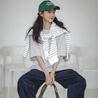 MADEN Women's Linen-Blend Loose Short-Sleeve Crewneck T-Shirt thumbnail
