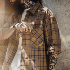 Camisa cityboy de algodón grueso a cuadros para hombre MADEN
