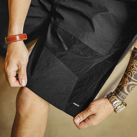 MADEN Outdoor Deconstructed Cargo Shorts - Summer Lightweight Quick-Dry Breathable Men's Textured Straight-Cut Trail Pants