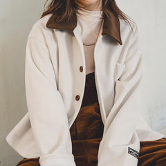 Maden Damen Retro Jacke - Kuscheliger Cord Reversmantel