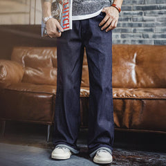 MADEN Herren 15,6oz Selvedge Raw Denim Gerade Jeans