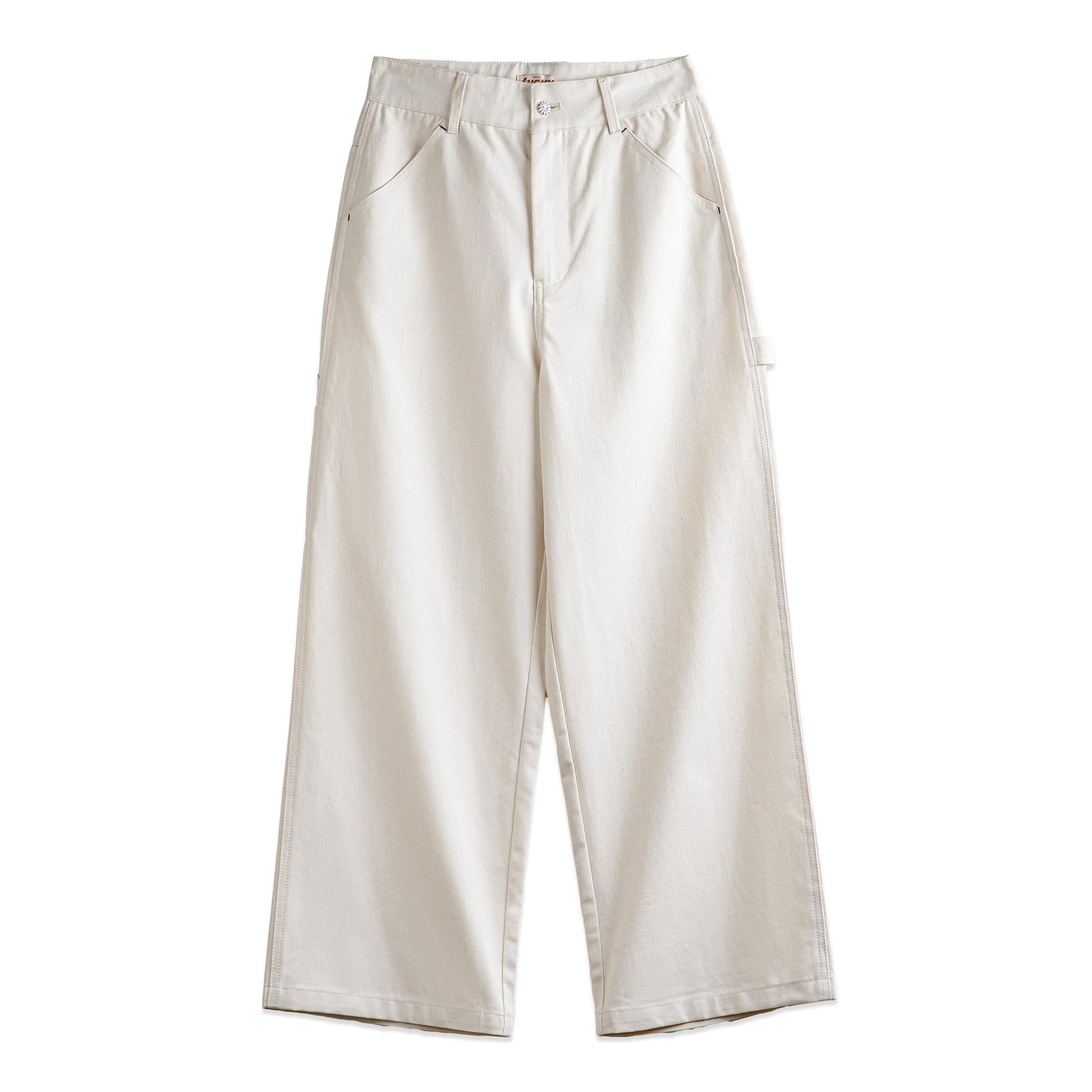 Pantalones blancos de pierna recta - cargo versátil de peso pesado Maden