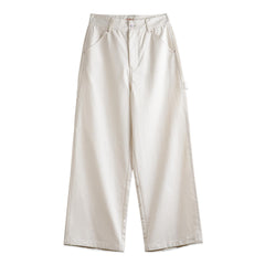 Pantalones blancos de pierna recta - cargo versátil de peso pesado Maden