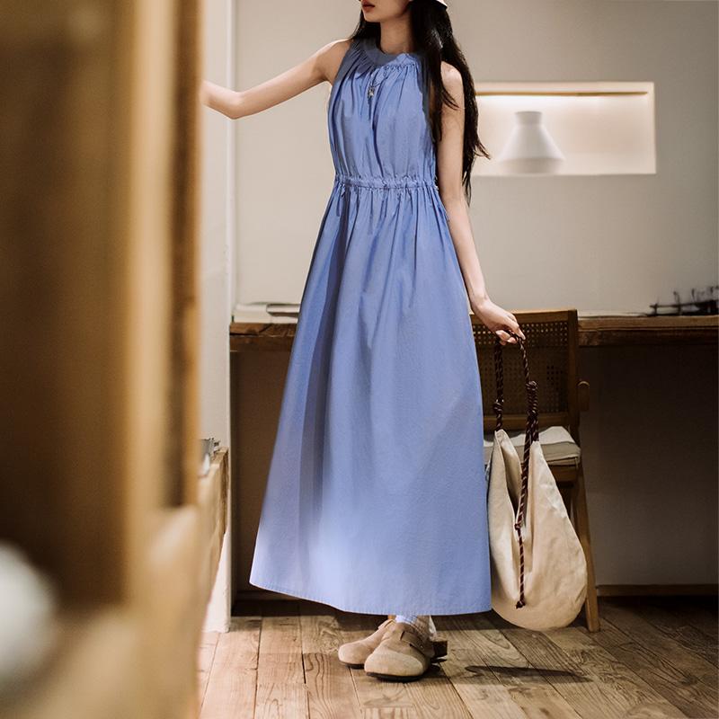 Vestido maxi sin mangas azul bebé MADEN