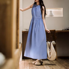 Vestido maxi sin mangas azul bebé MADEN