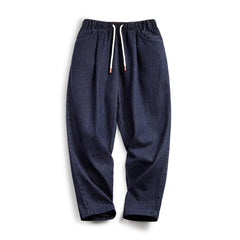 MADEN Elastische Jeans-Jogginghose mit Kordelzug