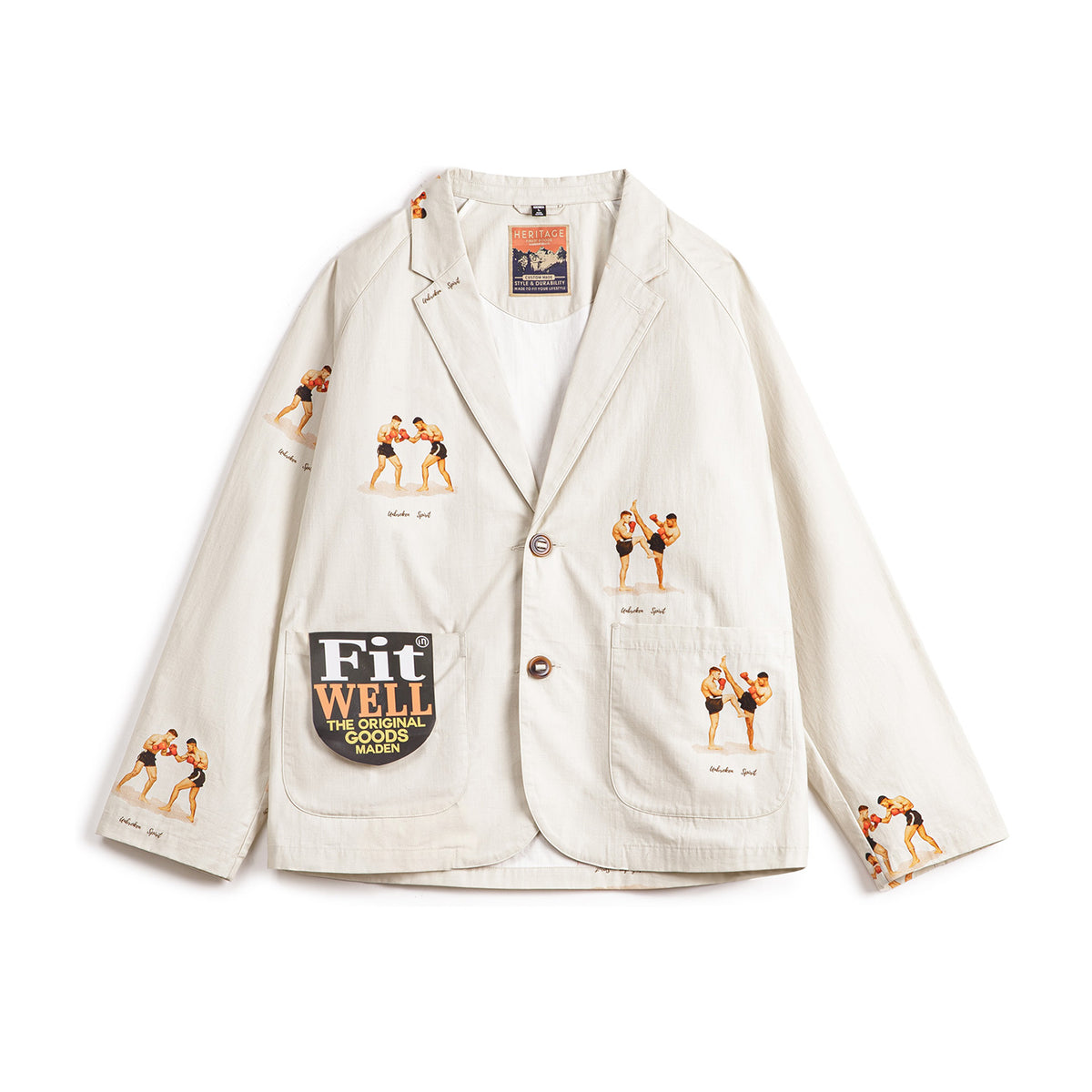 MADEN Fighter Prints Casual Blazer-Hemd