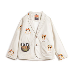 MADEN Fighter Prints Casual Blazer-Hemd