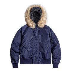 MADEN Herren Abnehmbarer Fellkragen Schwere Parka