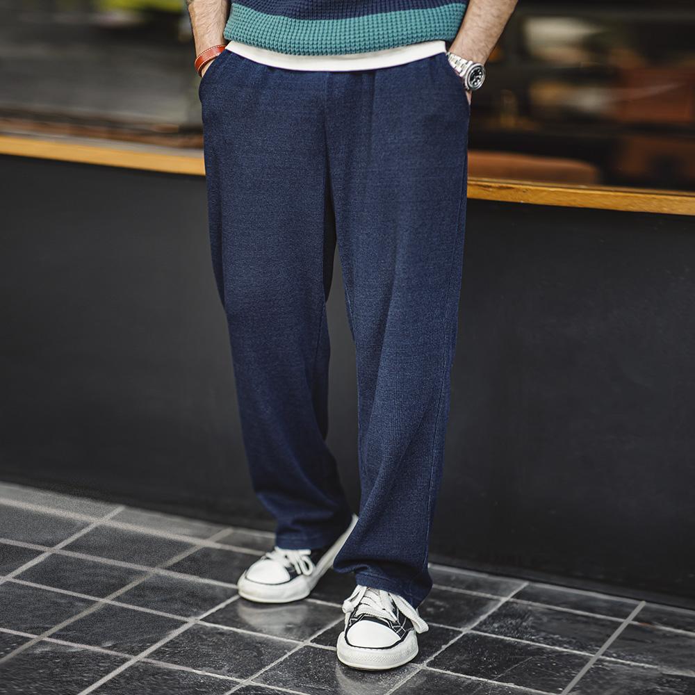 MADEN Vintage Waffelstruktur Sweatpants mit lockerem Schnitt