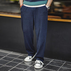 MADEN Vintage Waffelstruktur Sweatpants mit lockerem Schnitt