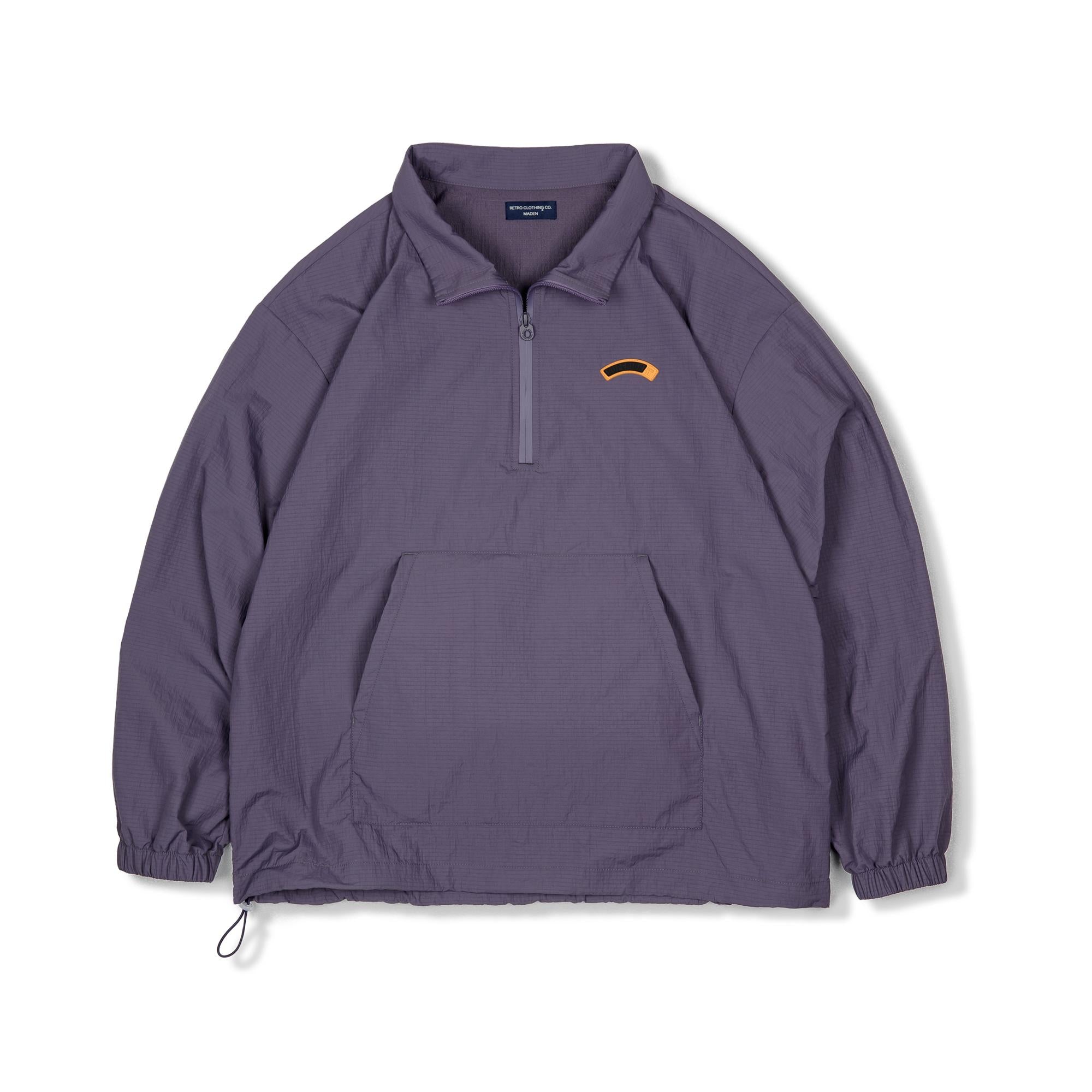 MADEN Retro Nylon-Sportjacke mit halbem Reißverschluss