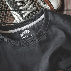 MADEN Men's Casual T-shirt Cotton 100% Basic White Black T-shirt Solid Loose Round Collar O-neck Basic Quality