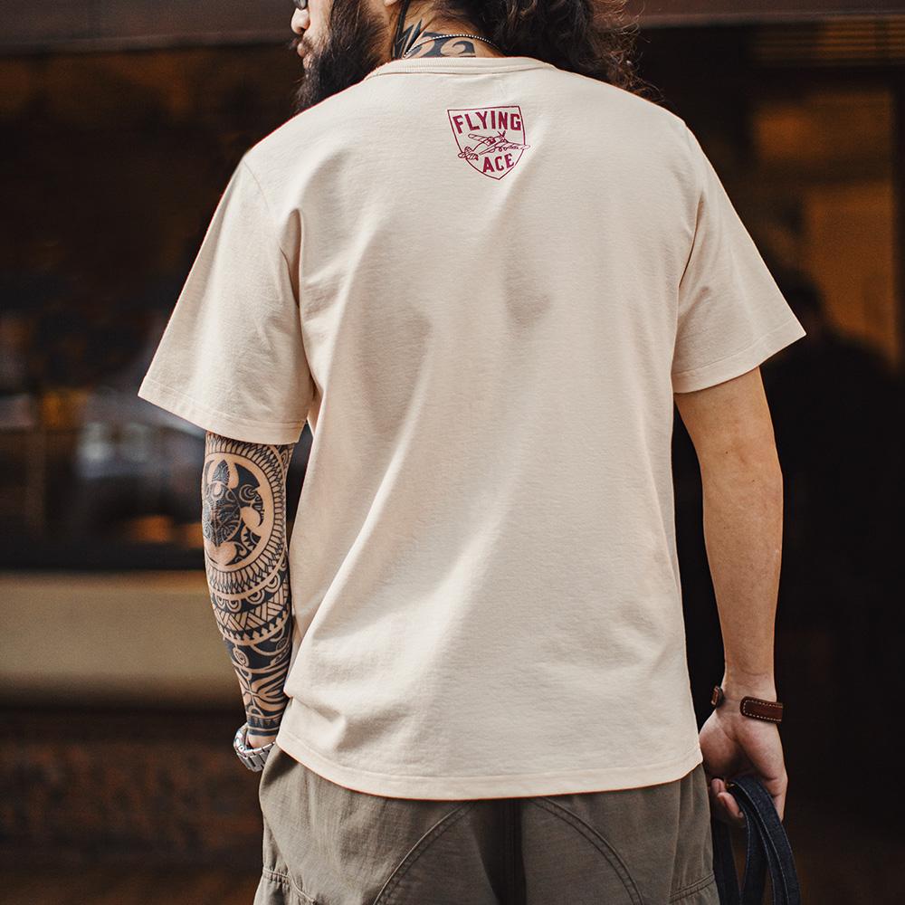 Camiseta holgada de manga corta con doble costura para hombre MADEN con estampado retro de tigre estilo Amekaji, primavera verano