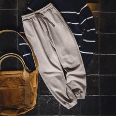Pantalon de jogging gris brodé pour homme MADEN 