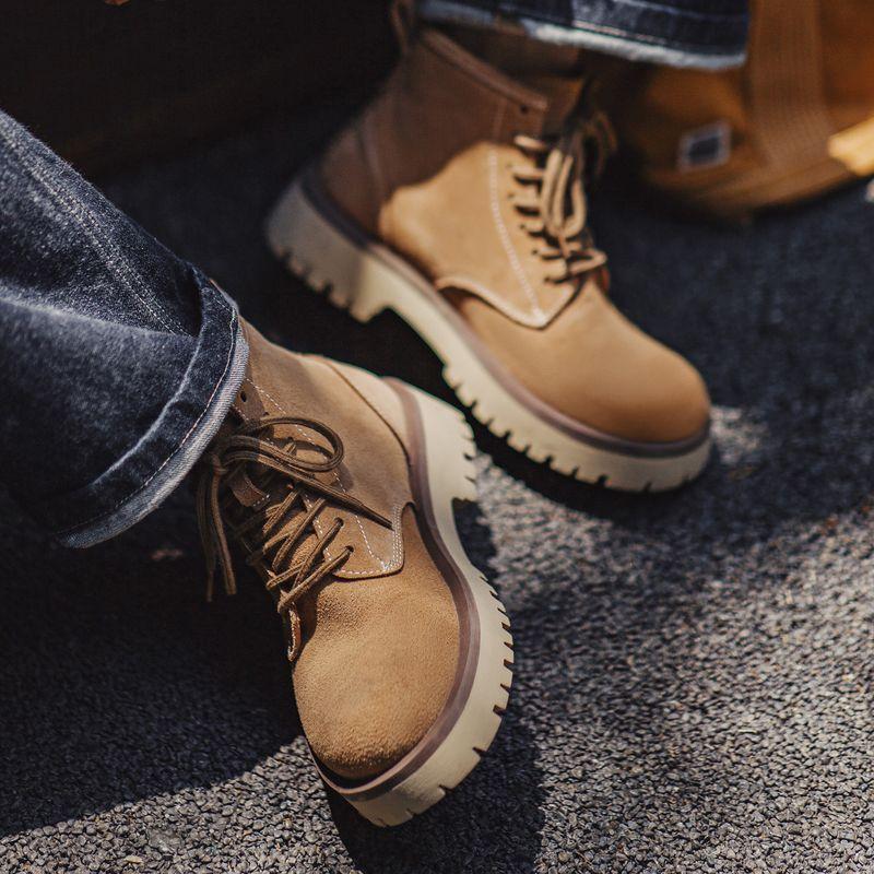 MADEN Herren Wildleder Gezackte Desert Boots für Freizeit