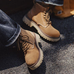 MADEN Herren Wildleder Gezackte Desert Boots für Freizeit