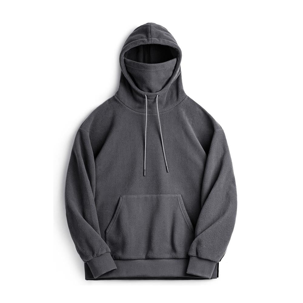 Sudadera con capucha balaclava de forro polar de peso pesado con capa cortaviento para hombre MADEN