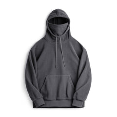 Sudadera con capucha balaclava de forro polar de peso pesado con capa cortaviento para hombre MADEN
