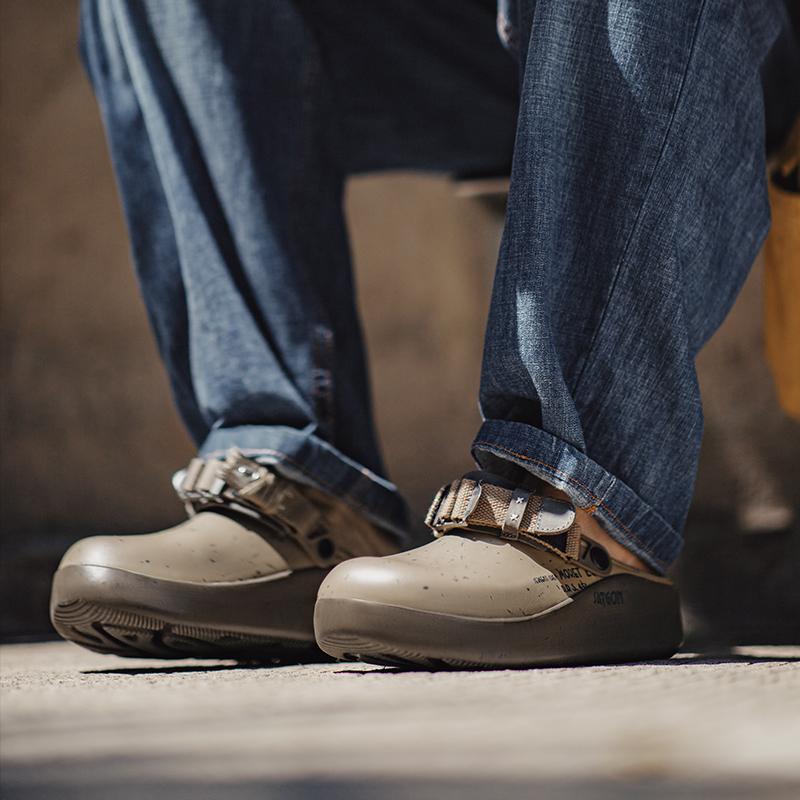 Zuecos MADEN 'Zeppelin' | Sandalias informales para hombre al aire libre playa sandalias semicie rras con plataforma zapatos de verano que aumentan la altura