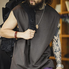 MADEN 100% Baumwolle Locker sitzendes Tanktop