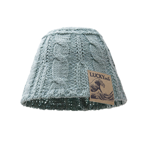 MADEN White Openwork Crocheted Bucket Hat